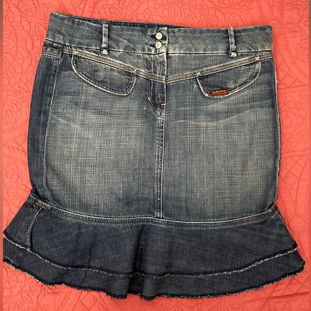 7 For All Minkind Denim Skirt